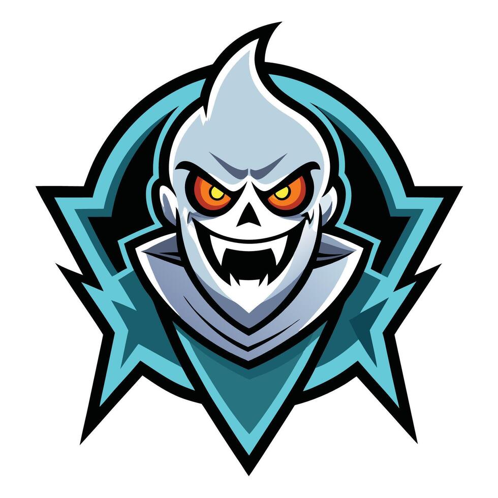 Spooky Ghost Mascot Illustration with Cartoon Style vector