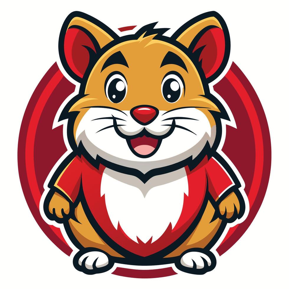 Cute Cartoon Hamster Mascot with Logo Illustration vector
