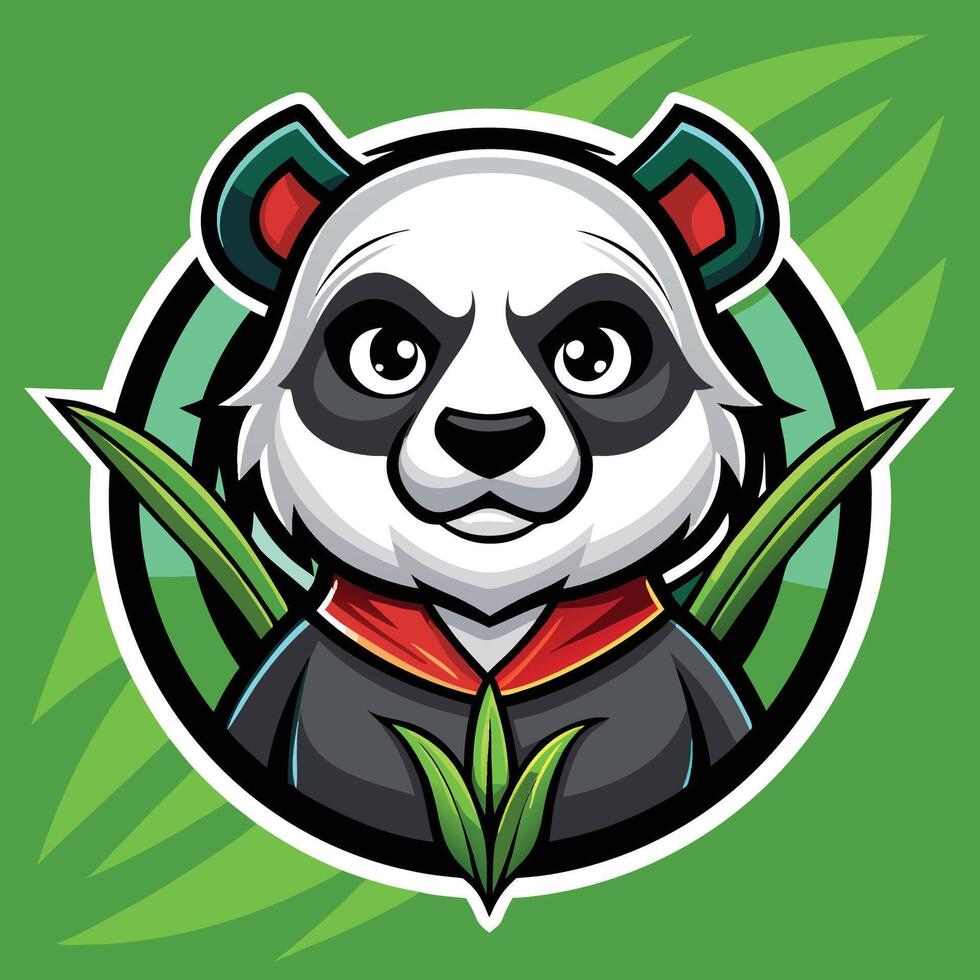 Adorable Cartoon Panda Mascot with Bamboo for Logo Design and Branding vector