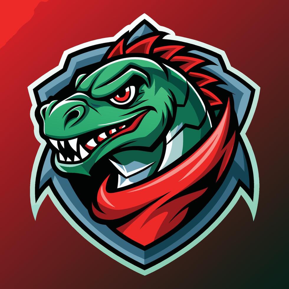 Fierce and Mighty Illustration of a Komodo Dragon for Esports Teams vector