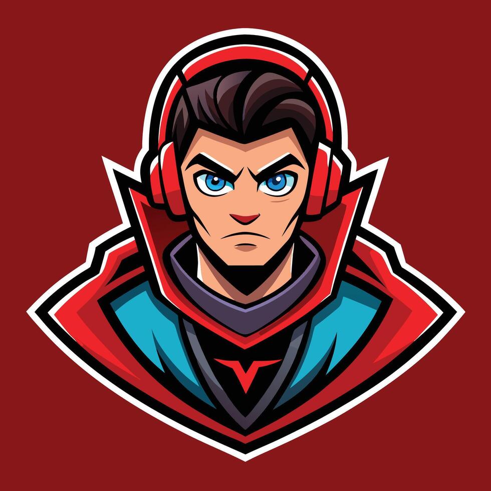 Illustration Gamer Mascot with Simplified Design vector