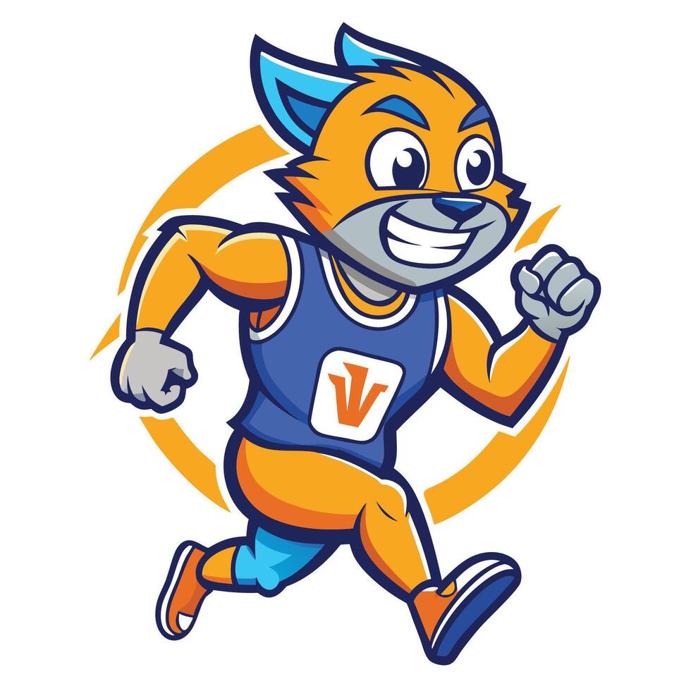 Illustration of a Cartoon Marathon Running Mascot vector