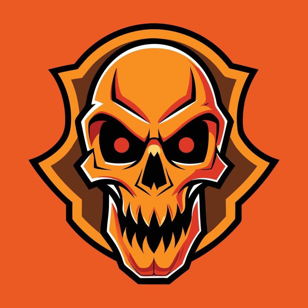 Logo Illustration of an Orange Skull with Dual Meaning vector
