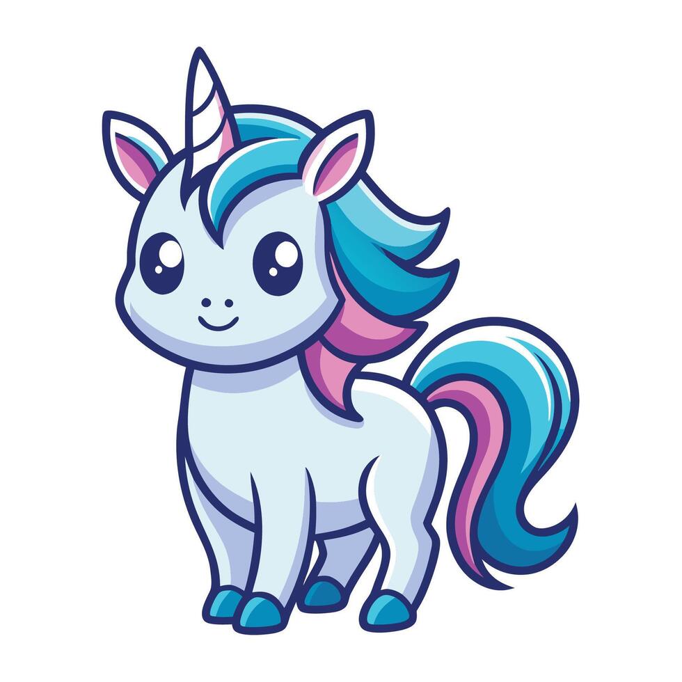Enchanting Illustration of a Cute and Playful Unicorn Mascot vector