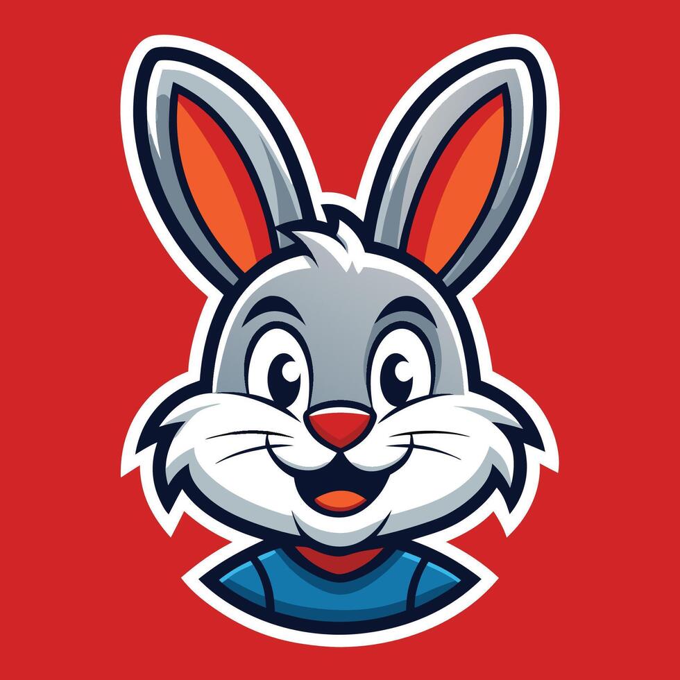 Cute Bunny Mascot Illustration with a Simple Design vector