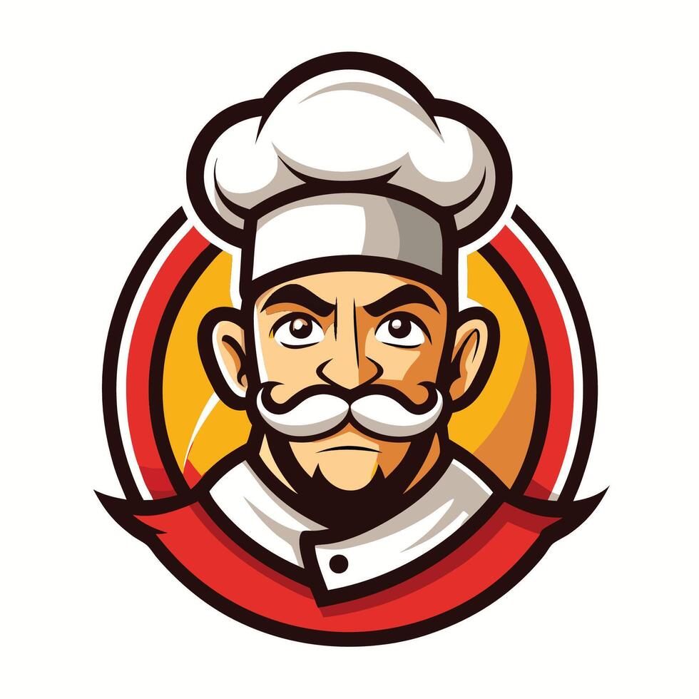 Illustration of a Master Chef Mascot with a Simple and Clean Design vector