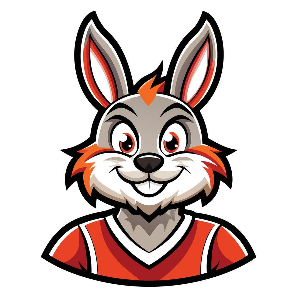 Adorable Illustration of a Cute Cartoon Bunny Mascot Character with a Stylized Design vector