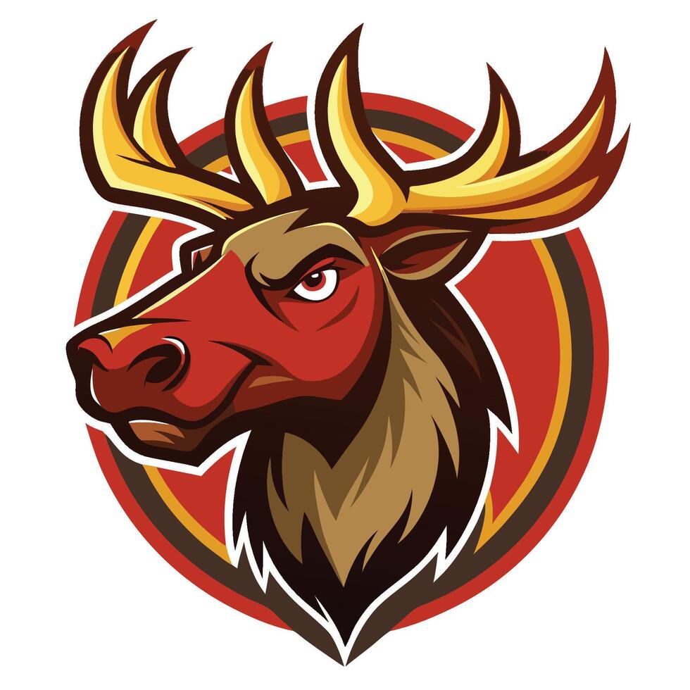 Simple Yet Captivating Logo Illustration of a Moose vector