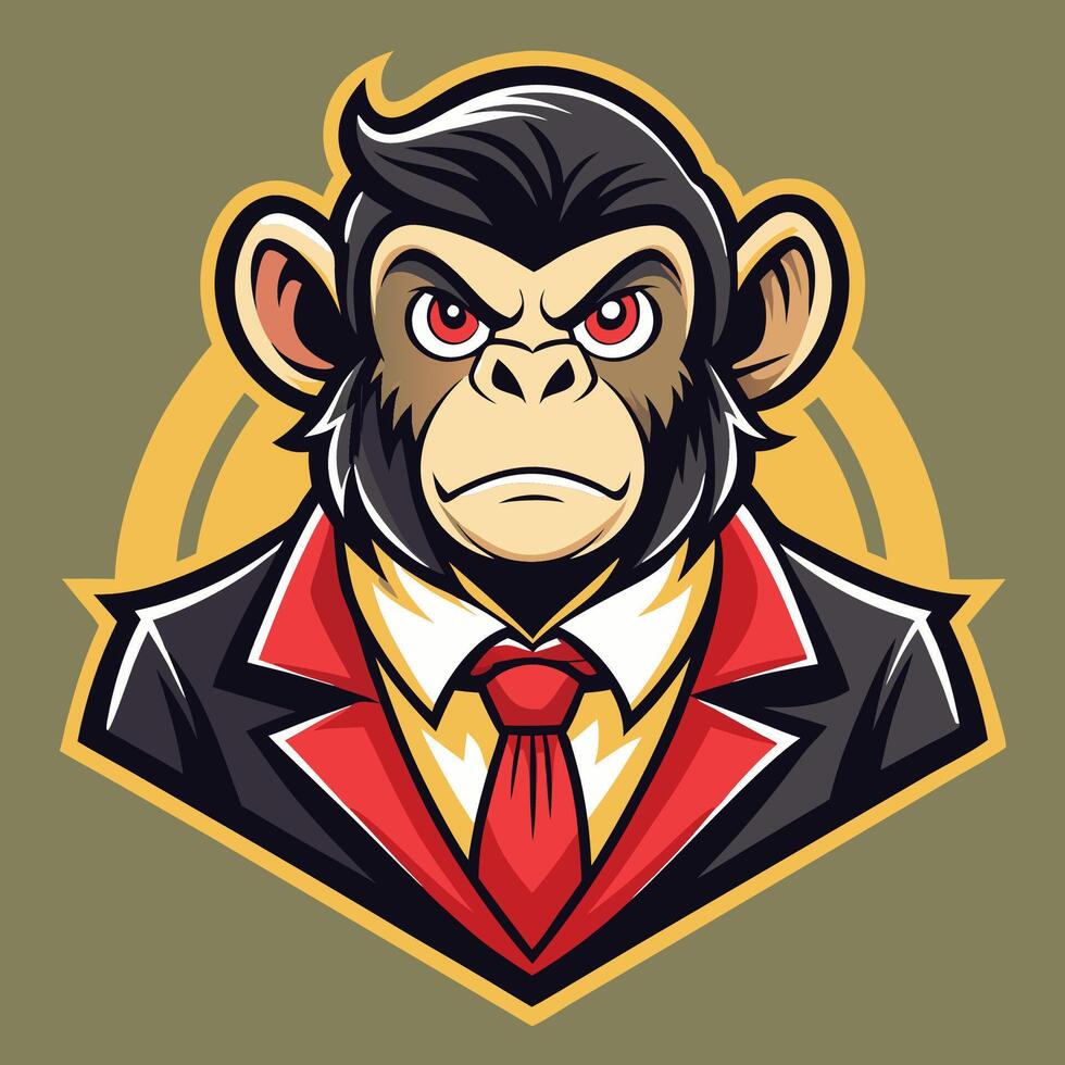 Illustration of a Classy Monkey Mascot in a Shopping Cart vector