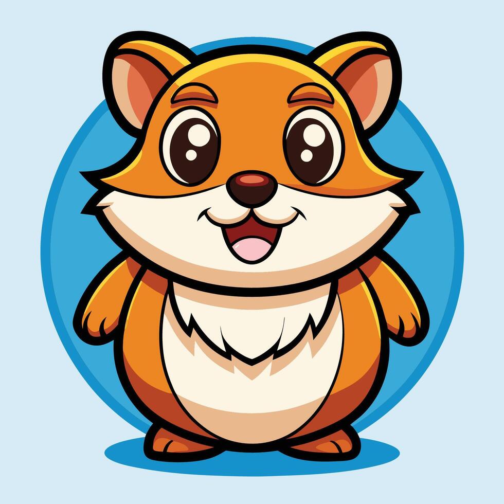 Adorable Cartoon Hamster Mascot with Cute Logo Illustration vector