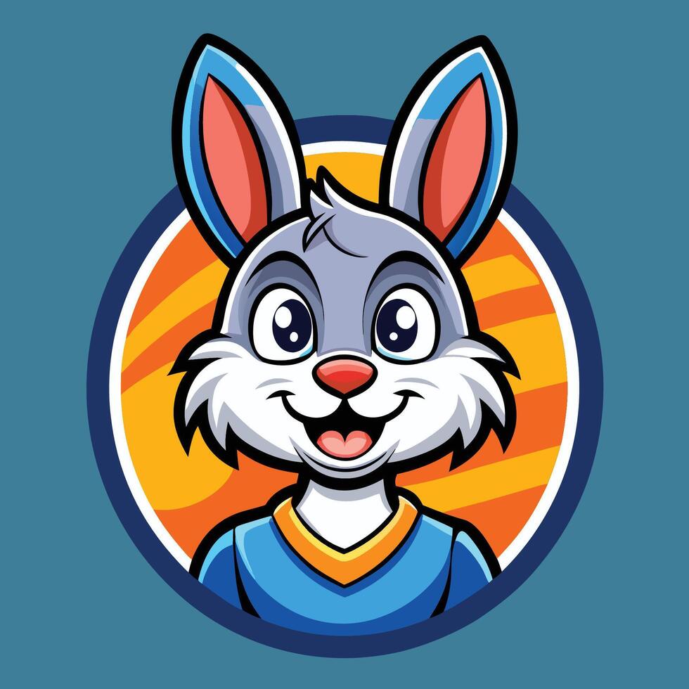 Adorable Cartoon Rabbit Mascot Logo Illustration vector
