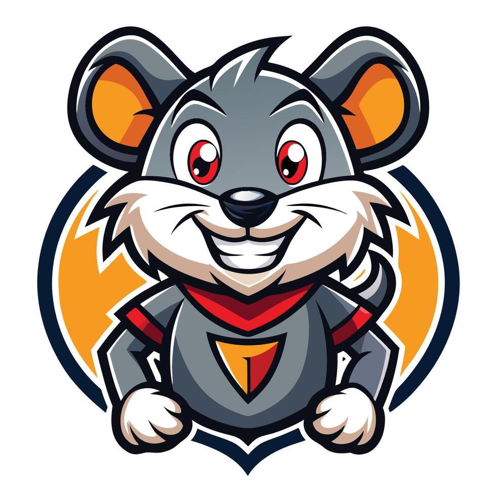 Adorable Logo Illustration of a Mouse Mascot with a Cartoonish Style vector