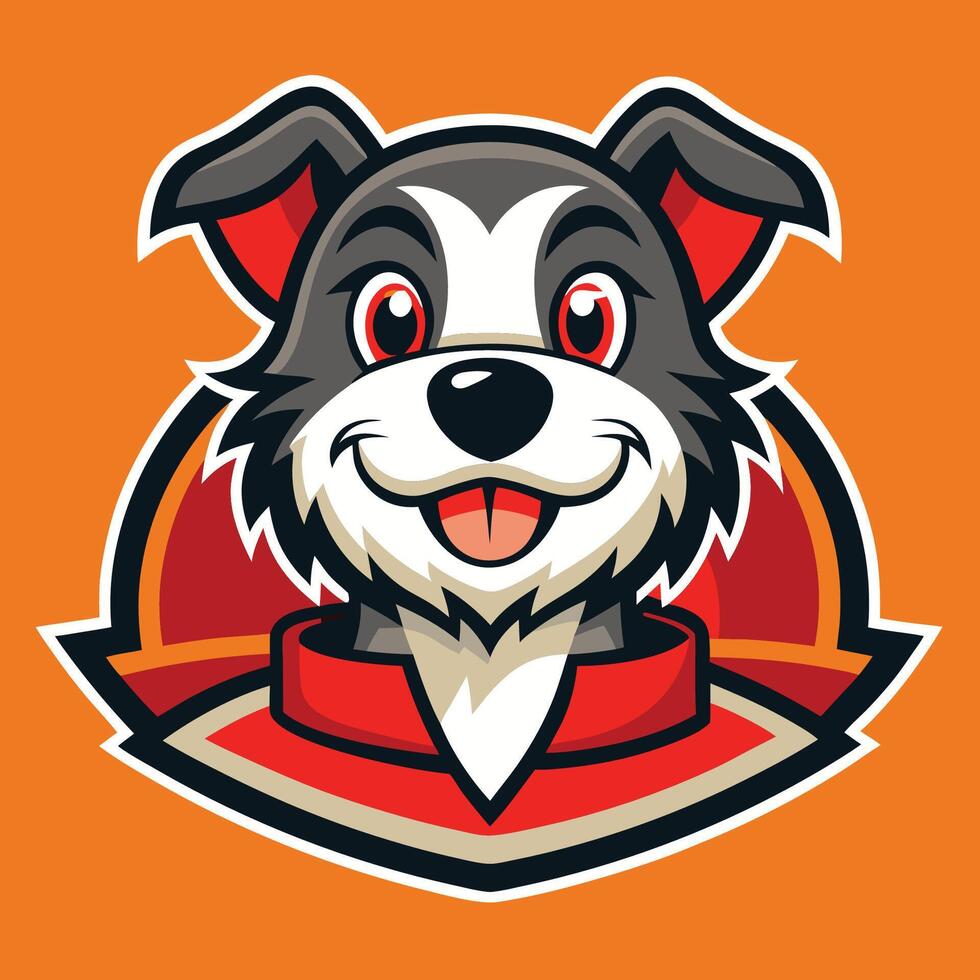 Illustration of a Boston Terrier Mascot Cartoon with a Friendly Grin vector
