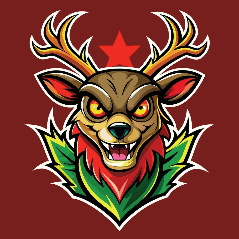 Logo Featuring Zombie Deer Mascot with Cartoon Style vector