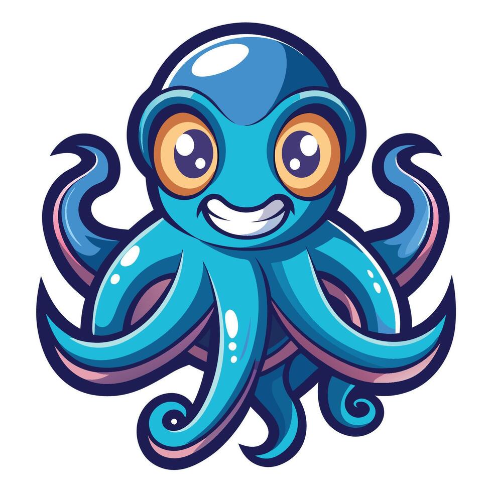 Cartoon Logo Illustrating a Mascot of an Octo with a Headset and Beats vector