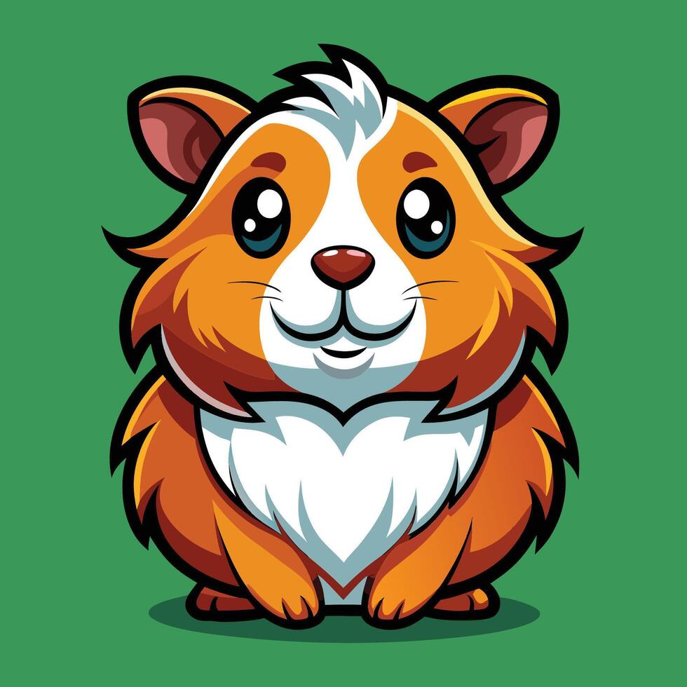 Adorable Logo Illustration of a Cute Guinea Pig Mascot in Cartoon Style vector