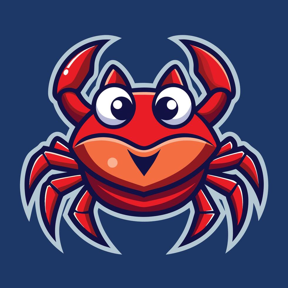 Adorable Crab Mascot A Cute and Simple Illustration vector
