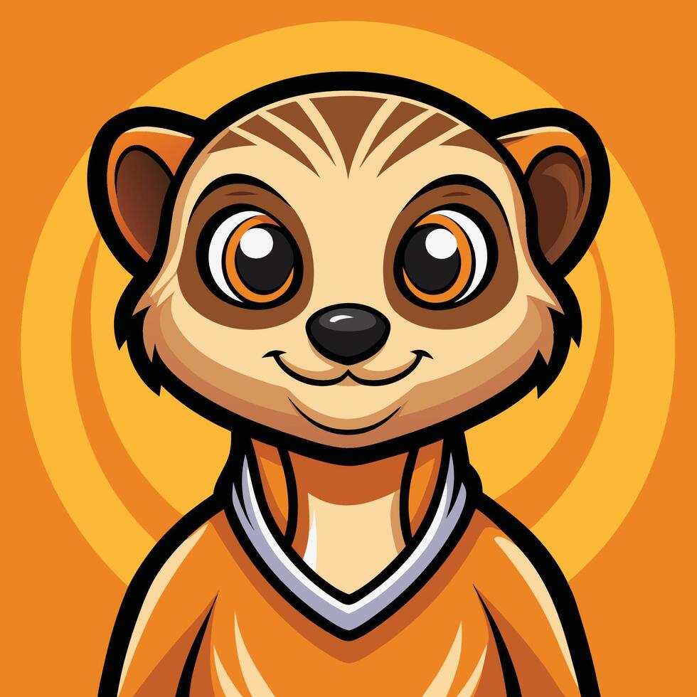 Logo Illustration of a Meerkat Mascot in a Cartoon Style vector