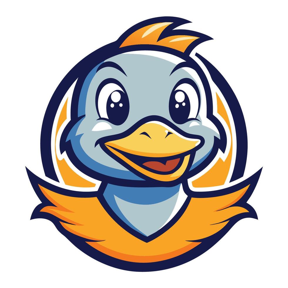 Cute and Simple Ducky Mascot Logo Illustration vector