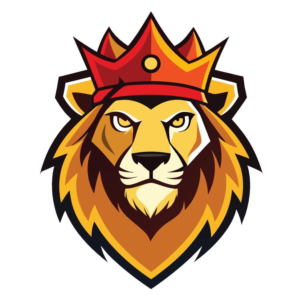 Majestic Logo Illustration of a Simplified Lion Mascot vector