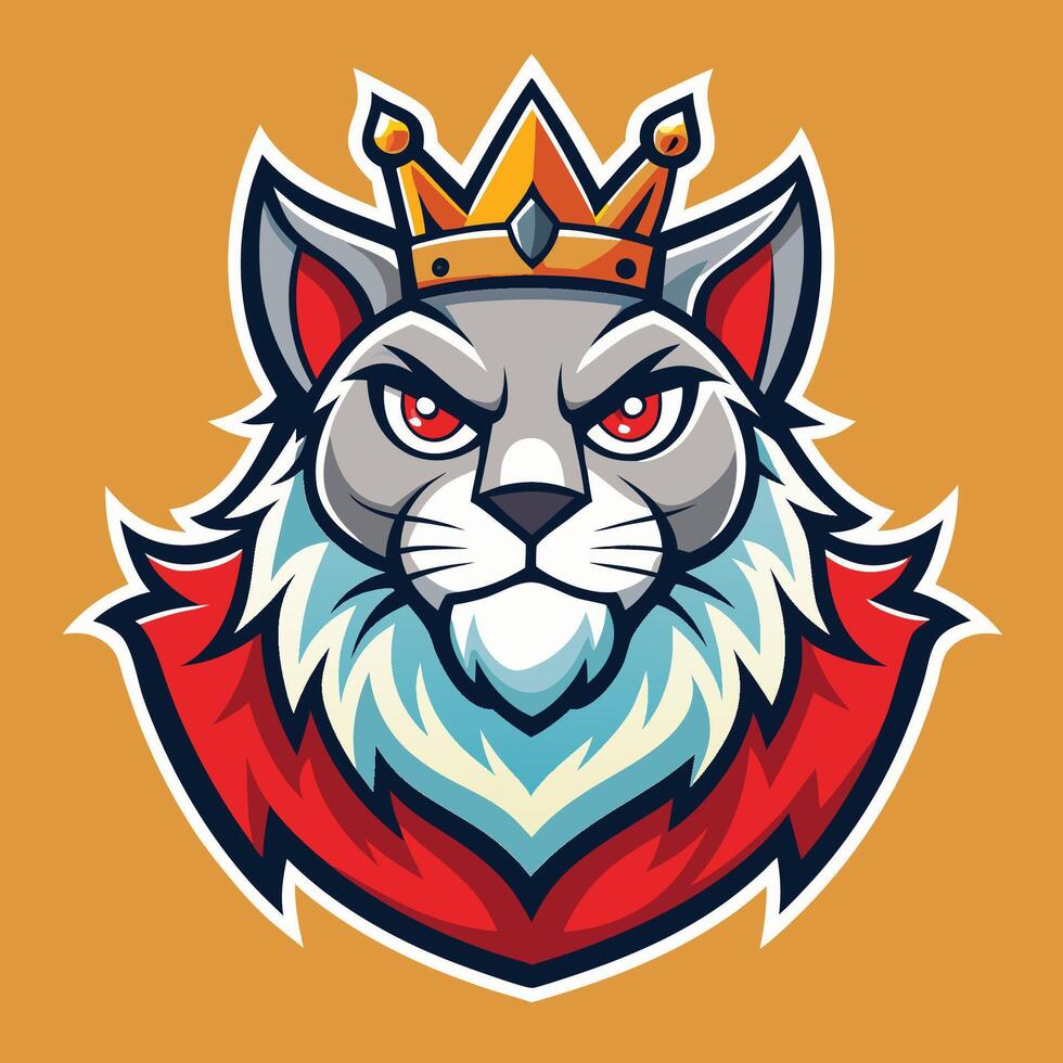 Regal and Majestic Illustration of a Cartoon King Cat Mascot vector