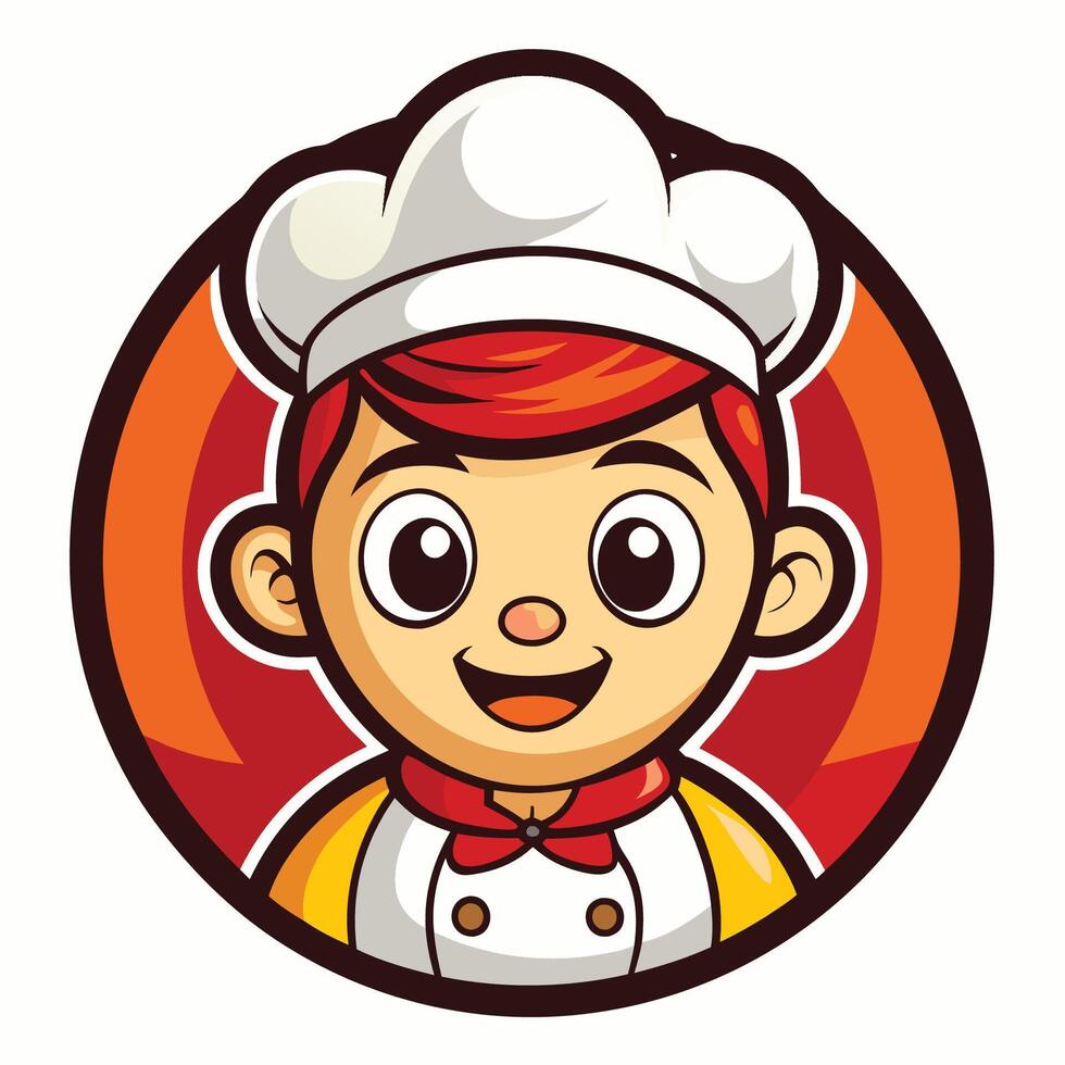 Cute and Cartoonish Little Chef Character Logo Illustration vector