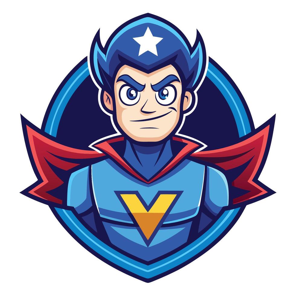 Superhero Mascot in Cartoon Style A Dynamic and Inspiring Hero vector