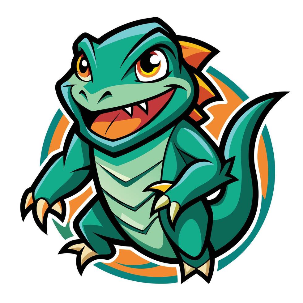 Mascot Illustration of a Stylized Lizard Logo vector