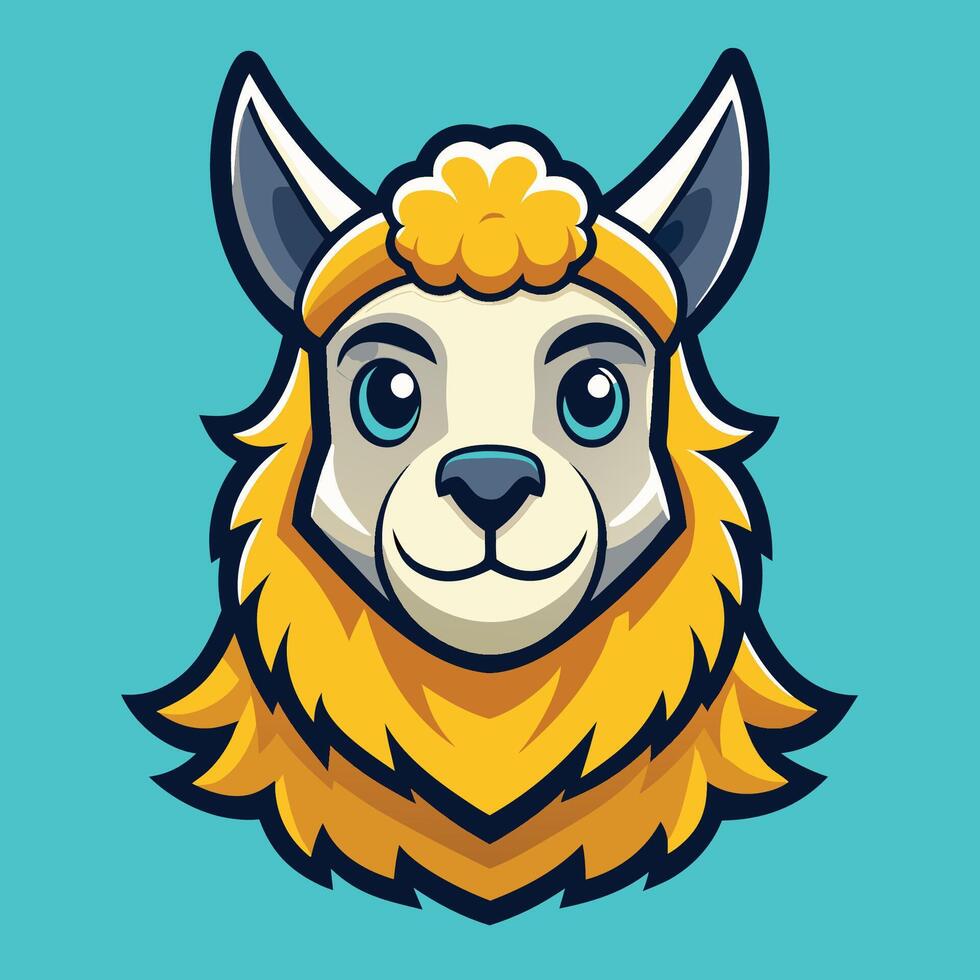 Playful and Expressive Llama Mascot Character in Style vector