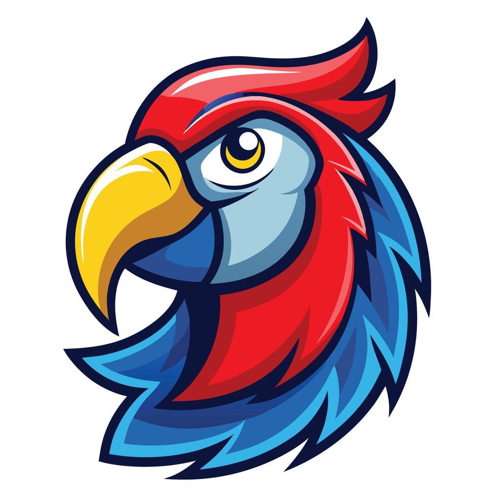 Vibrant and Stylish Illustration of a Cartoon Macaw Mascot vector