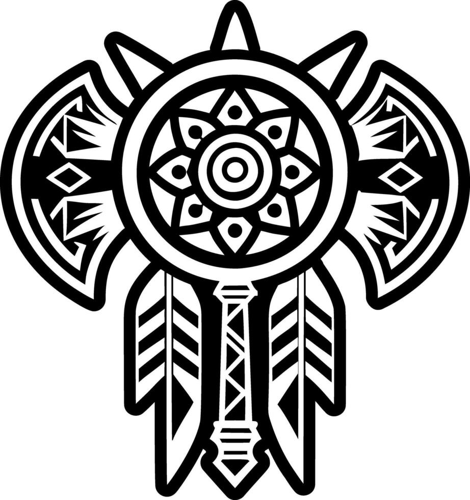 A solid style icon of cherokee artwork tattoo vector