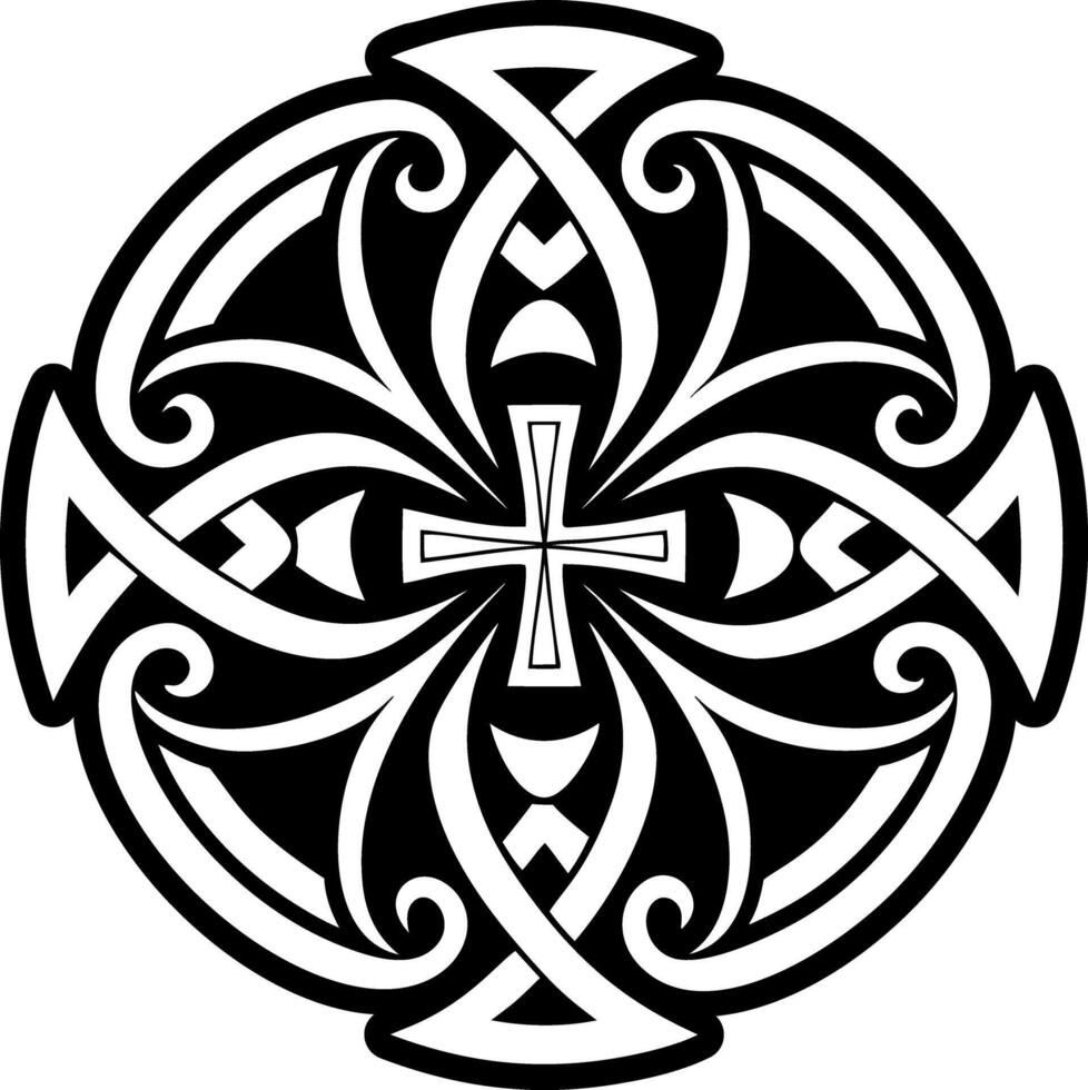 A filled style icon of cherokee cross tattoo vector