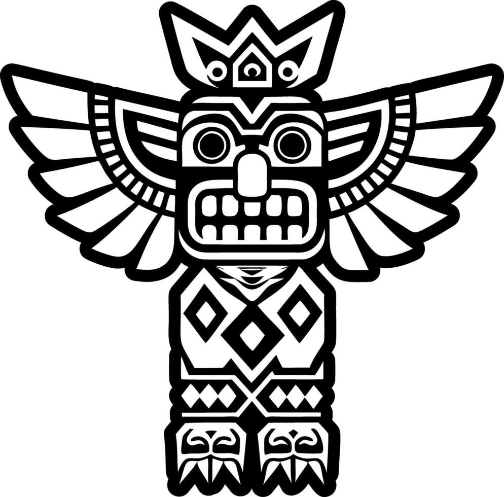 A filled style icon of totem pole tattoo vector