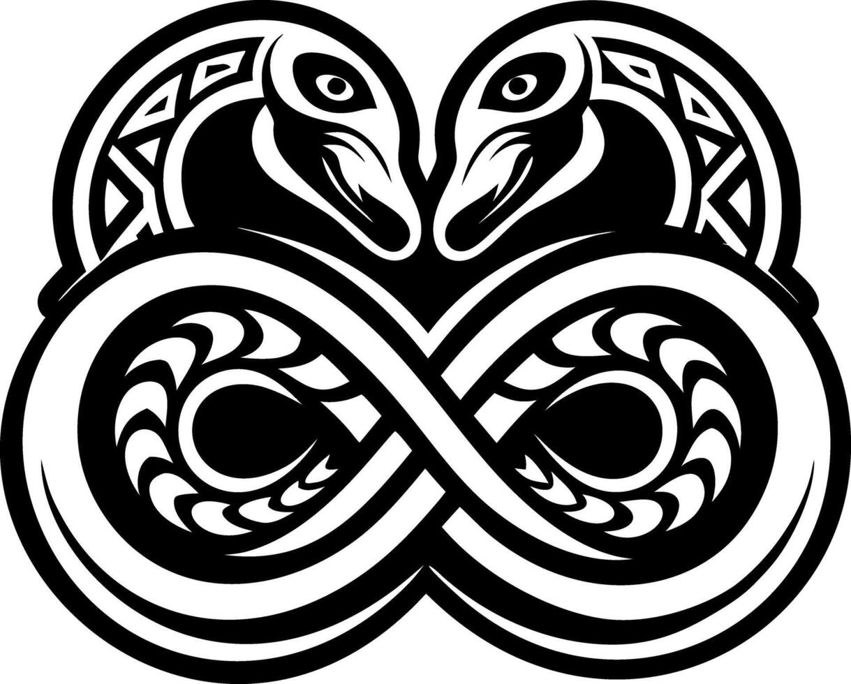 A filled style icon of snake symbol vector