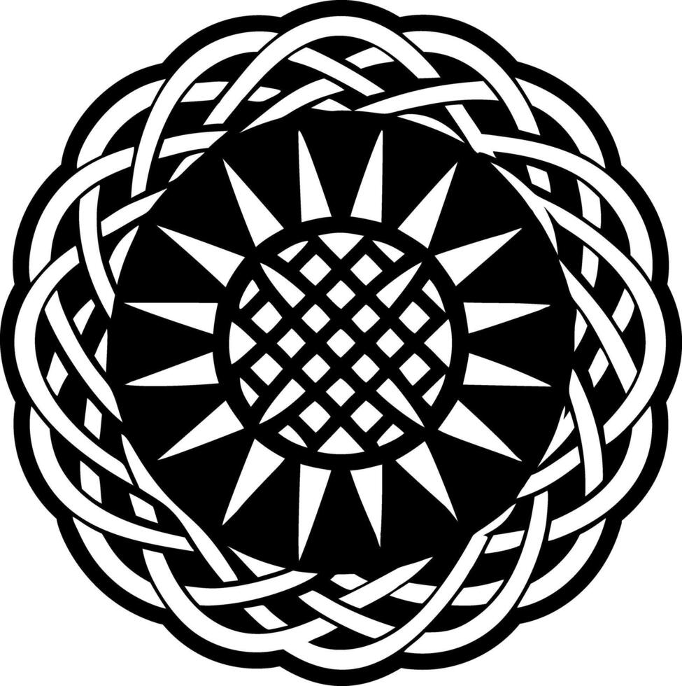 A glyph style icon of weaving art tattoo vector
