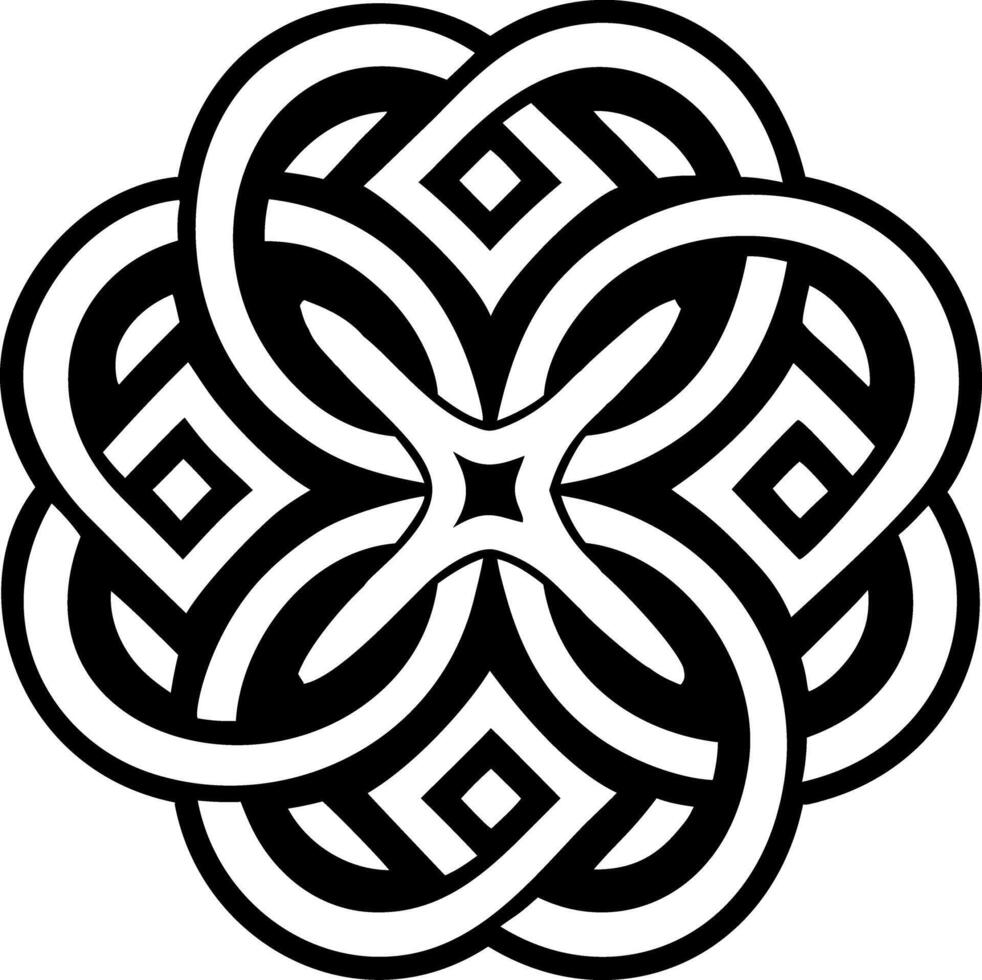 A filled style icon of unity knot tattoo vector