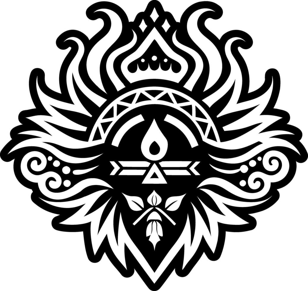 A filled style icon of smoke signal tattoo vector