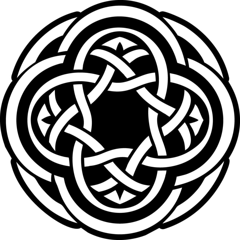 A filled style icon of knotwork tattoo vector