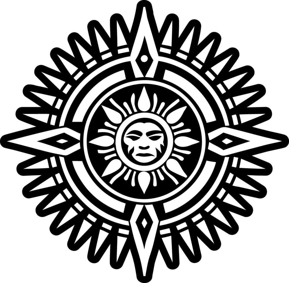 A solid style icon of sun god tattoo vector