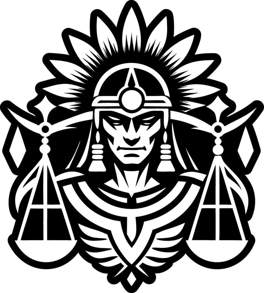 A glyph style icon of justice tattoo vector