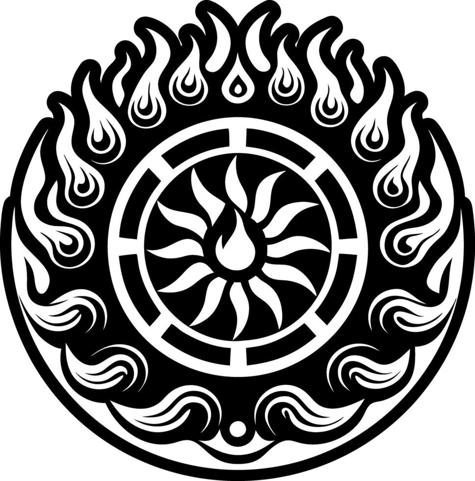 A solid style icon of bunring fire symbol vector