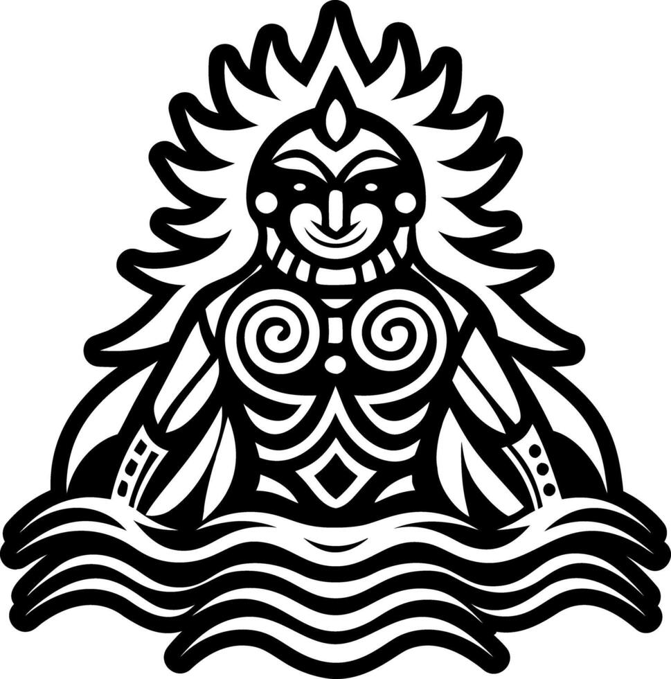 A glyph style icon of river god symbol vector