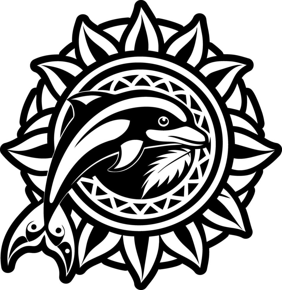A glyph style icon of dolphin symbol vector