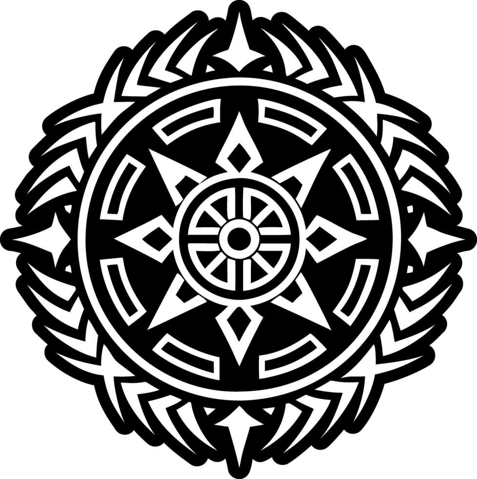 A filled style icon of tribal artwork symbol vector