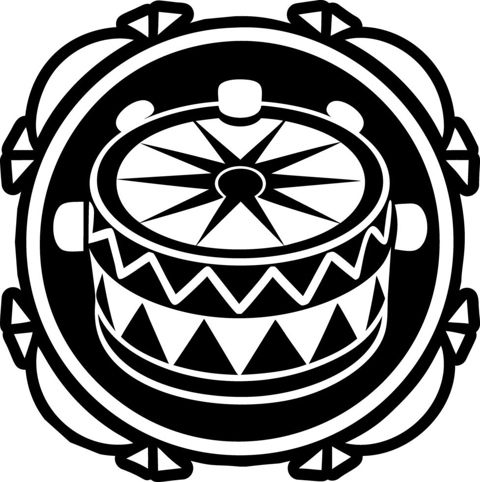 A solid style icon of drumbeat symbol vector