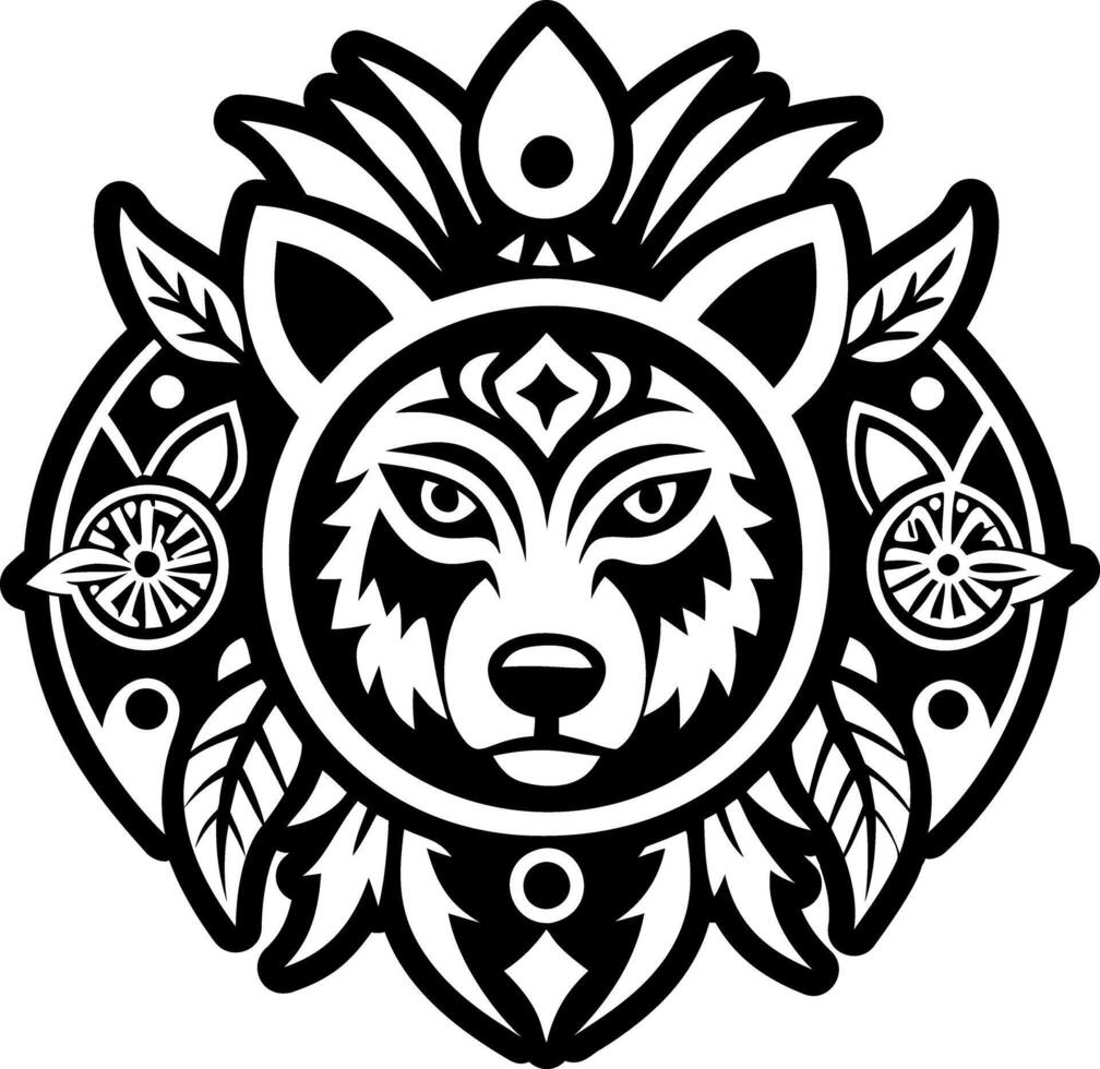 A solid style icon of cherokee animal tattoo vector