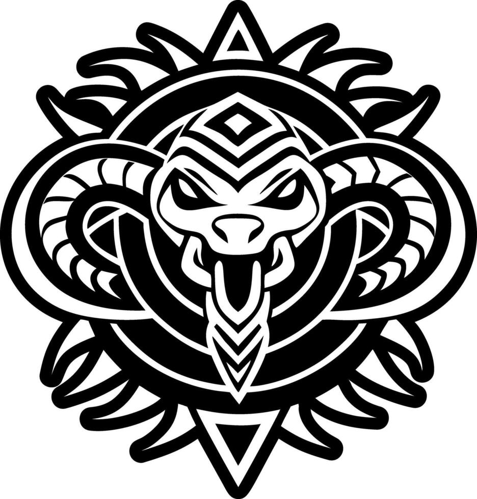 A solid style icon of serpent vector
