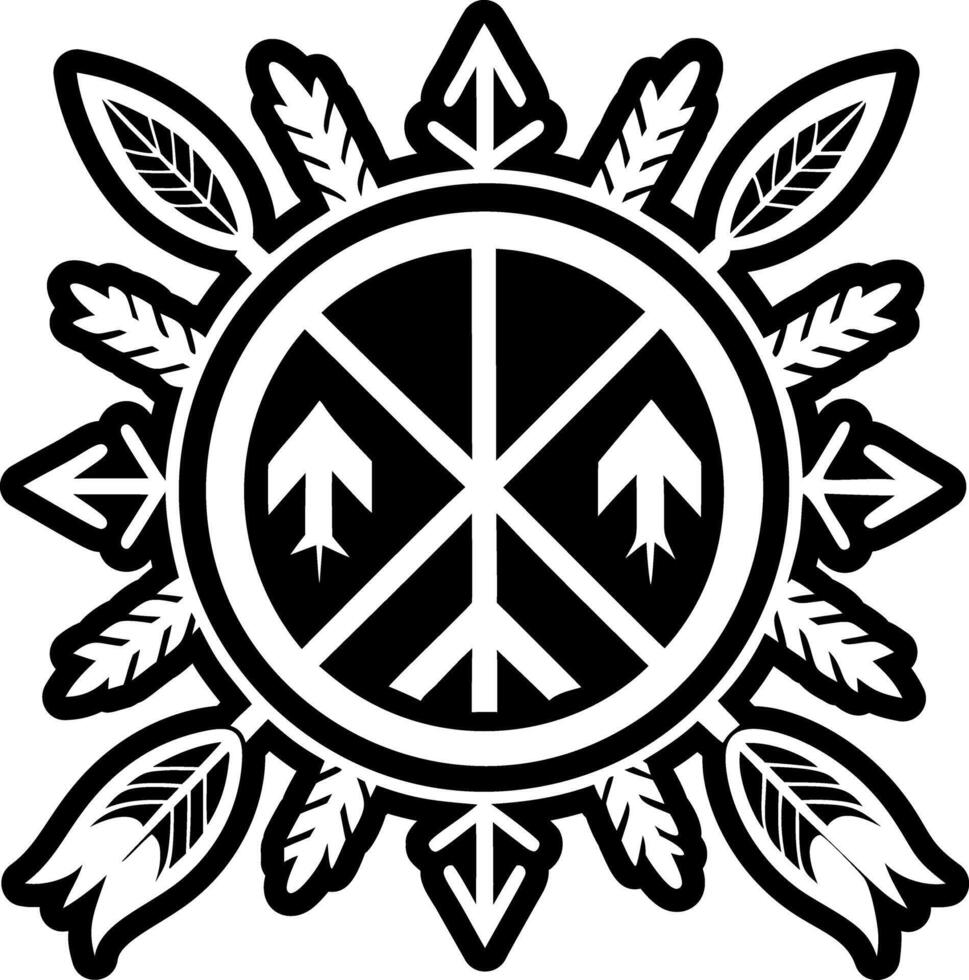 A solid style icon peace symbol vector