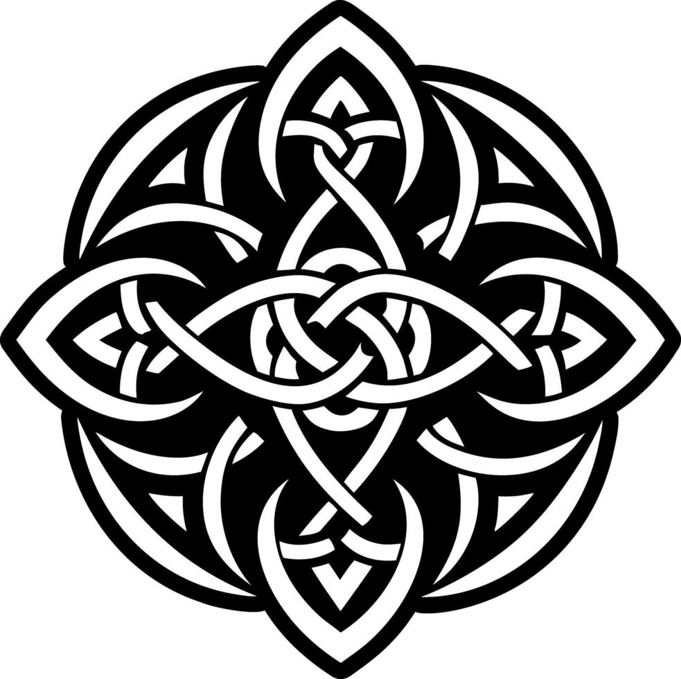 A glyph style icon of sacred knot tattoo vector