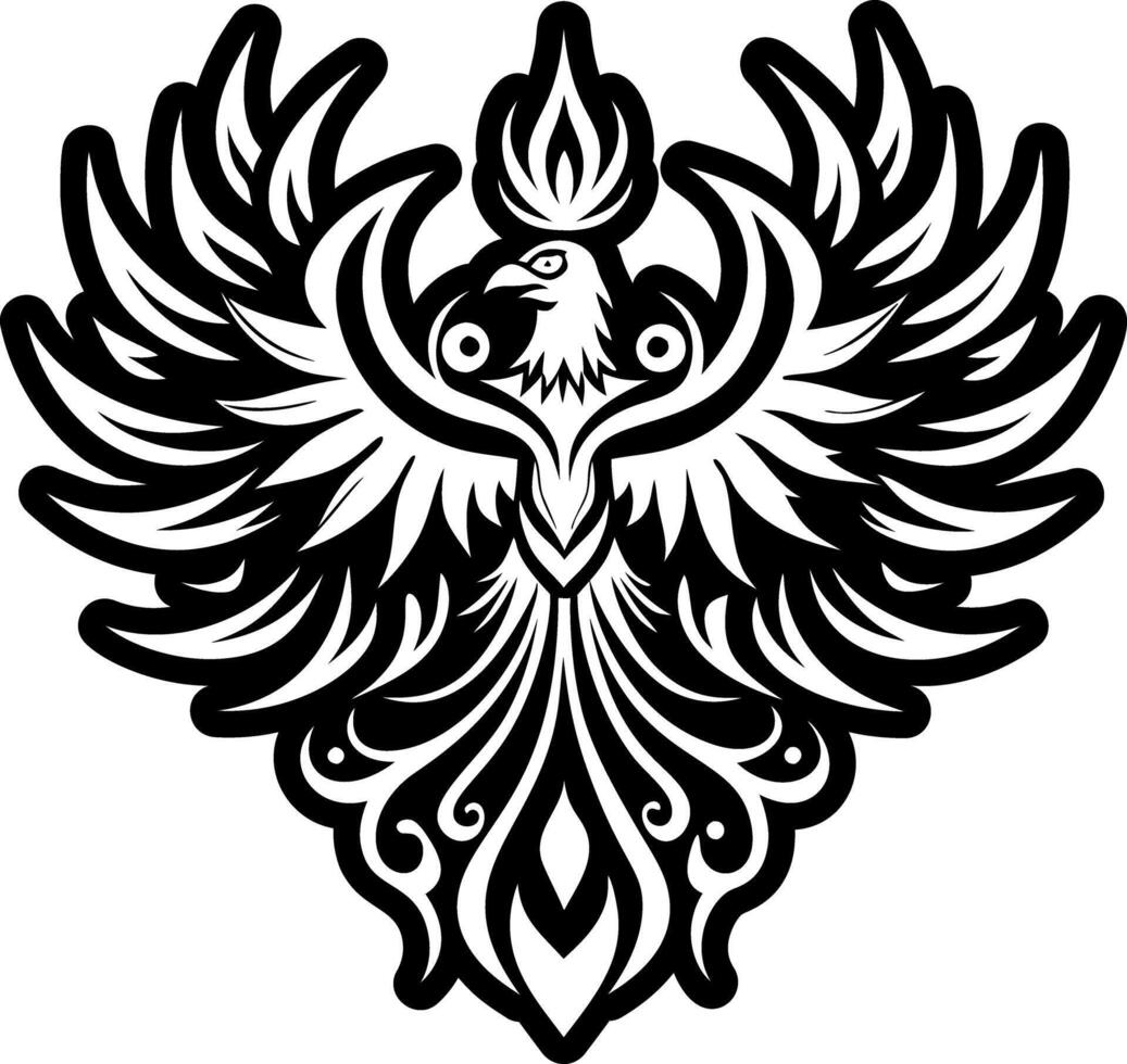 A glyph style icon of phoenix rising symbol vector